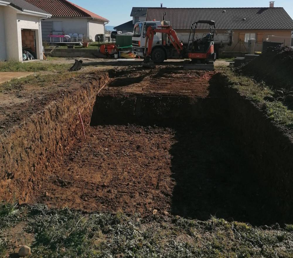 chantier trou de piscine